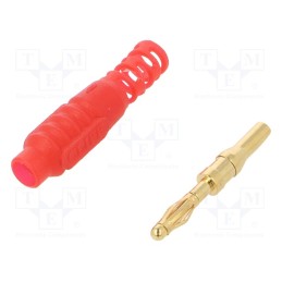 1 pcs x CLIFF - FCR7365R - Plug, 2mm banana, 10A, 30VAC, 60VDC, red, Connection: soldered