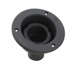 Black water filler socket for a camper trailer