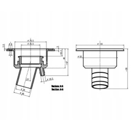 Black water filler socket for a camper trailer
