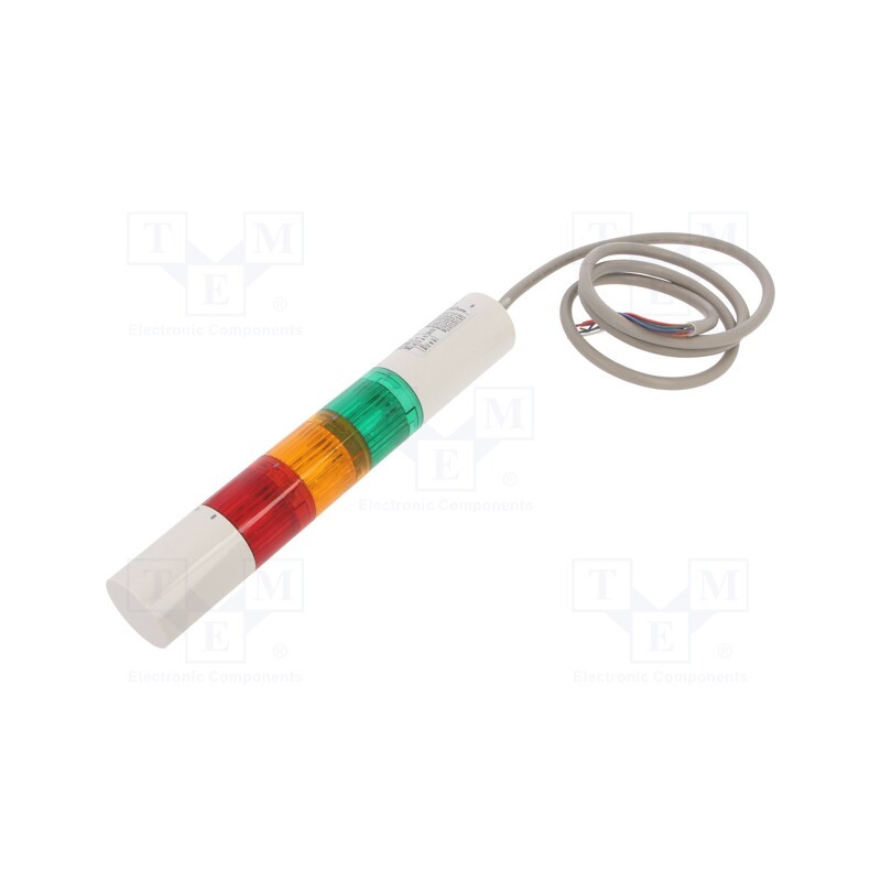 1 pcs x PATLITE - LR6-302WJBW-RYG - Signaller: signalling column, LED, red/amber/green, 24VDC, IP65