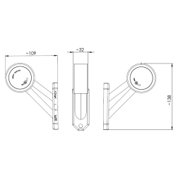 Rubber LED marker lamp, white and red, LD 725 l