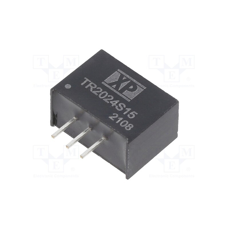 1 pcs x XP POWER - TR2024S15 - Converter: DC/DC, Uin: 18÷36V, Uout: 15VDC, Iout: 2A, SIP3, 410kHz