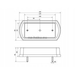 Universal LED rear lamp 12 24v, left trailer