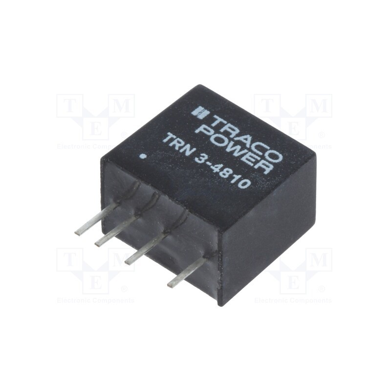 1 pcs x TRACO POWER - TRN 3-4810 - Converter: DC/DC, 3W, Uin: 36÷75V, Uout: 3.3VDC, Iout: 700mA, SIP