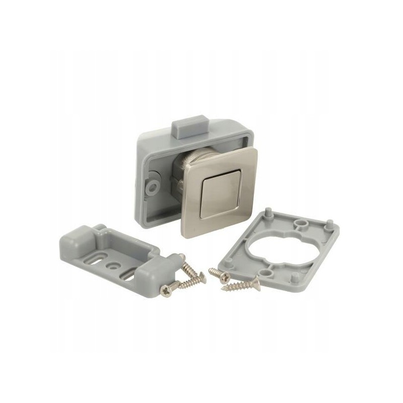 A push-in lock for the cabinets of a camper, a yacht, a camping site