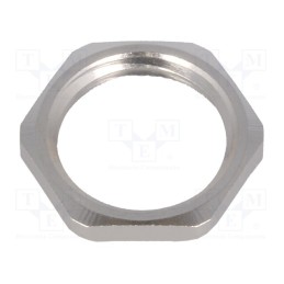 1 pcs x HUMMEL - 1.167.1600.50 - Nut, with earthing, M16, brass, nickel, Thk: 2.8mm, Spanner: 19mm