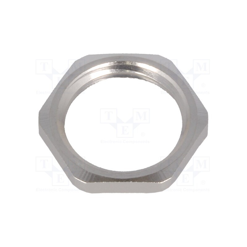 1 pcs x HUMMEL - 1.167.1600.50 - Nut, with earthing, M16, brass, nickel, Thk: 2.8mm, Spanner: 19mm
