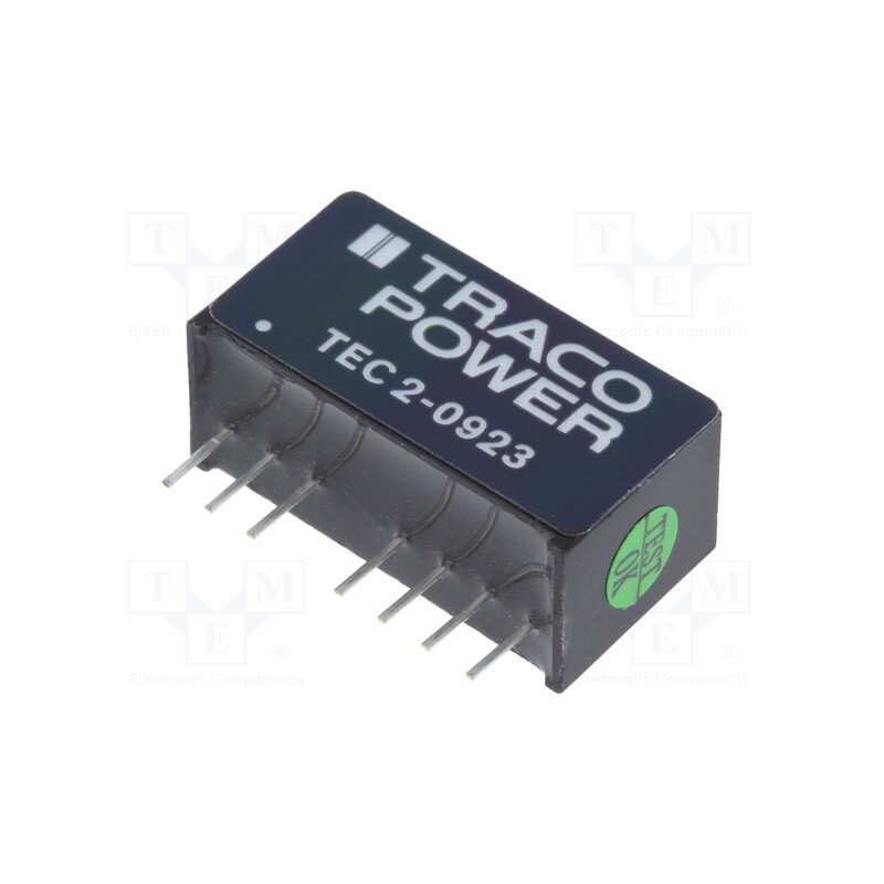 1 pcs x TRACO POWER - TEC 2-0923 - Converter: DC/DC, 2W, Uin: 4.5÷13.2V, Uout: 15VDC, Uout2: -15VDC