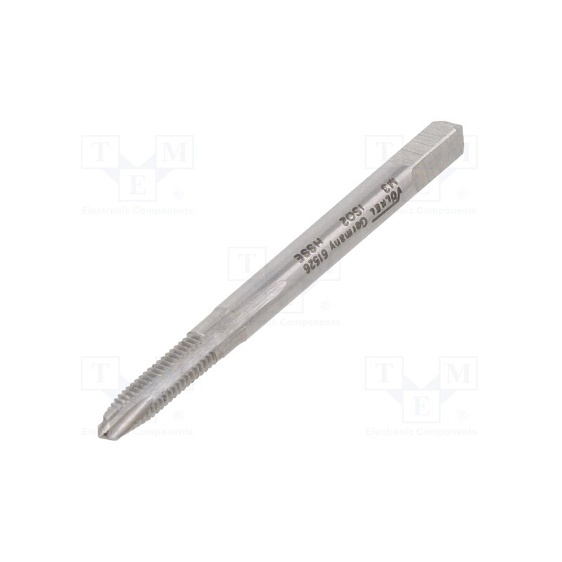 1 pcs x Vu00d6LKEL - 61526 - Tap, high speed steel cobalt HSS-E, M3, 0.5, 40mm, 2,7mm, ISO2/6H