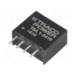 1 pcs x TRACO POWER - TBA 1-2419 - Converter: DC/DC, 1W, Uin: 21.6÷26.4V, Uout: 9VDC, Iout: 110mA, SIP4