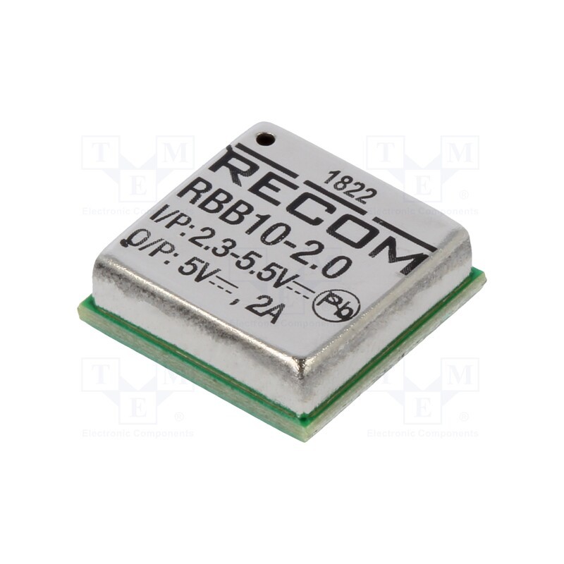 1 pcs x RECOM - RBB10-2.0-CT - Converter: DC/DC, 10W, Uin: 2.3÷5.5V, Uout: 1÷5.5VDC, Iout: 2÷4A