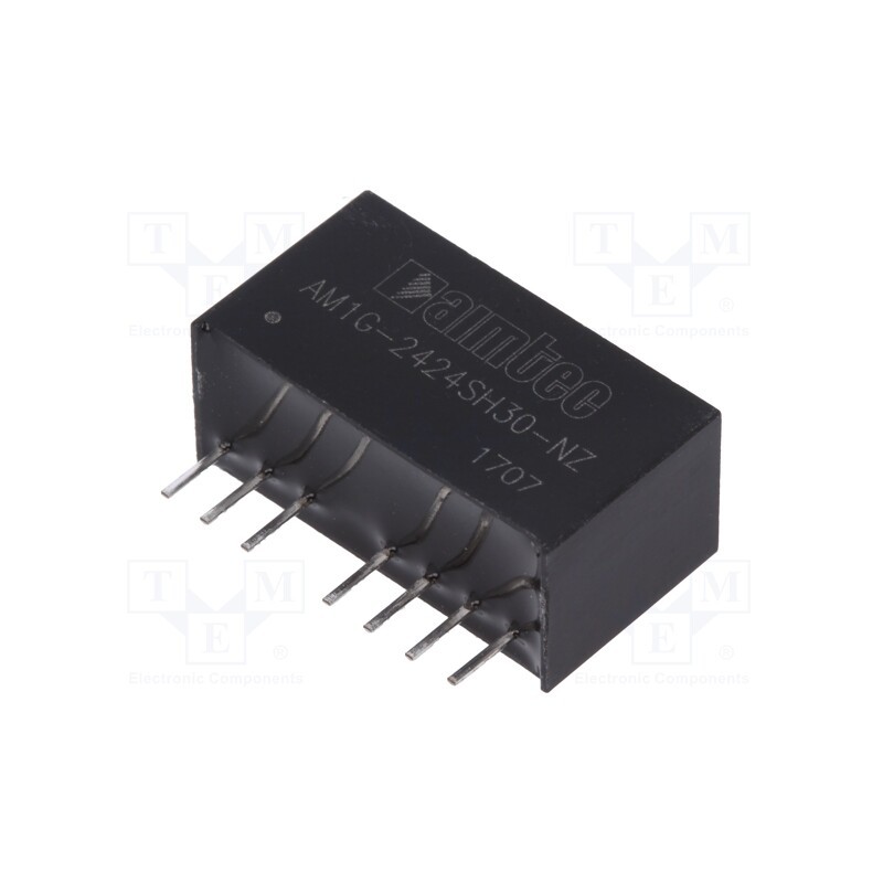 1 pcs x AIMTEC - AM1G-2424SH30-NZ - Converter: DC/DC, 1W, Uin: 18÷36V, Uout: 24VDC, Iout: 42mA, SIP8, THT