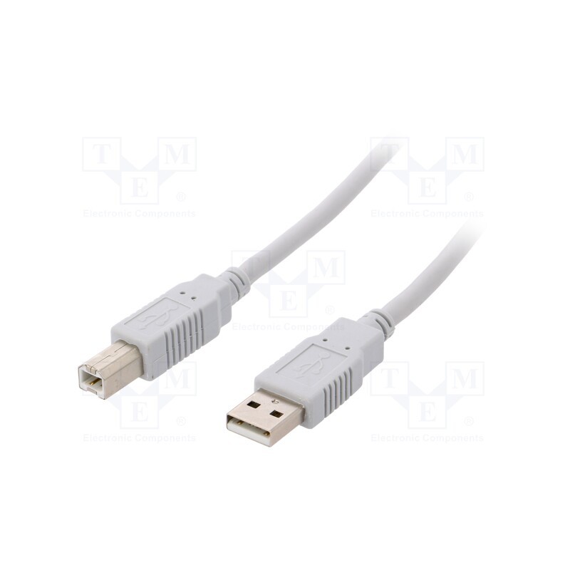 1 pcs x BQ CABLE - BQC-USB2AB/2 - Cable, USB 2.0, USB A plug,USB B plug, 2m, light grey