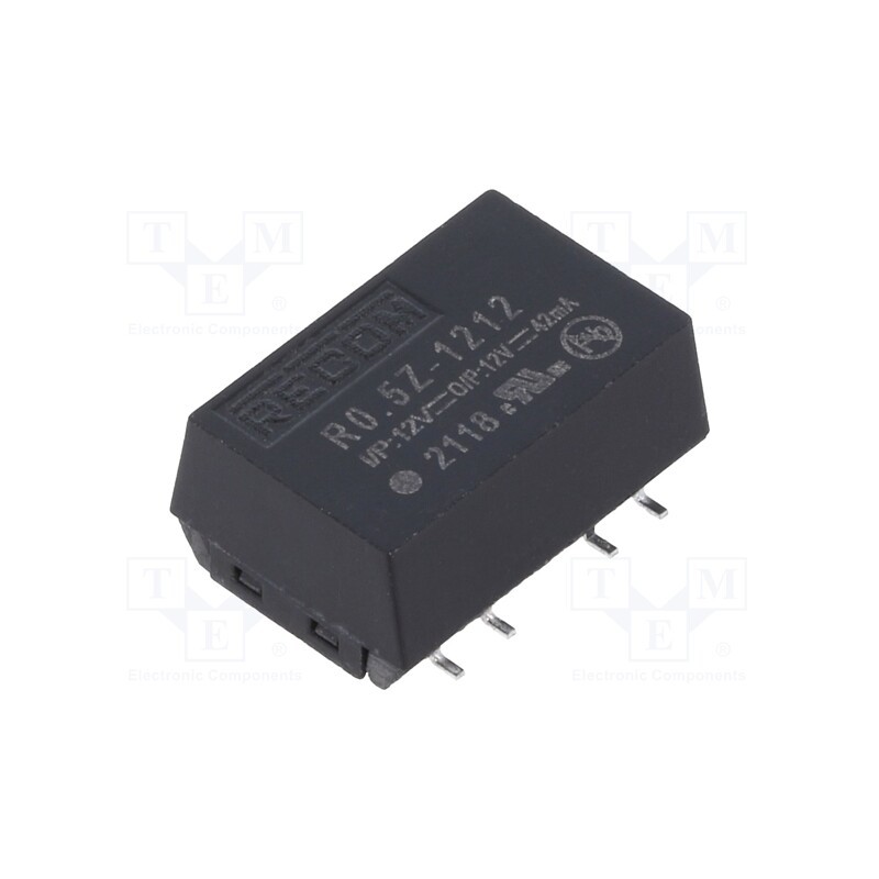 1 pcs x RECOM - R0.5Z-1212 - Converter: DC/DC, 0.5W, Uin: 11.4÷12.6V, Uout: 12VDC, Iout: 42mA, SMD