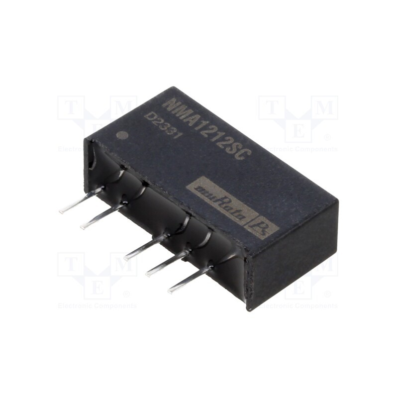 1 pcs x Murata Power Solutions - NMA1212SC - Converter: DC/DC, 1W, Uin: 10.8÷13.2V, Uout: 12VDC, Uout2: -12VDC