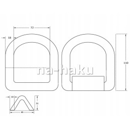 Truck cargo mounting bracket, welded eye, 8000kg