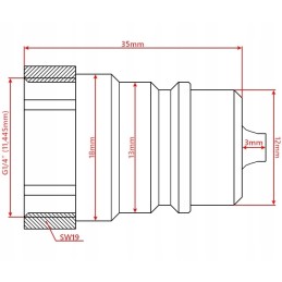Set of quick connectors, socket, euro plug, internal mains 1 4