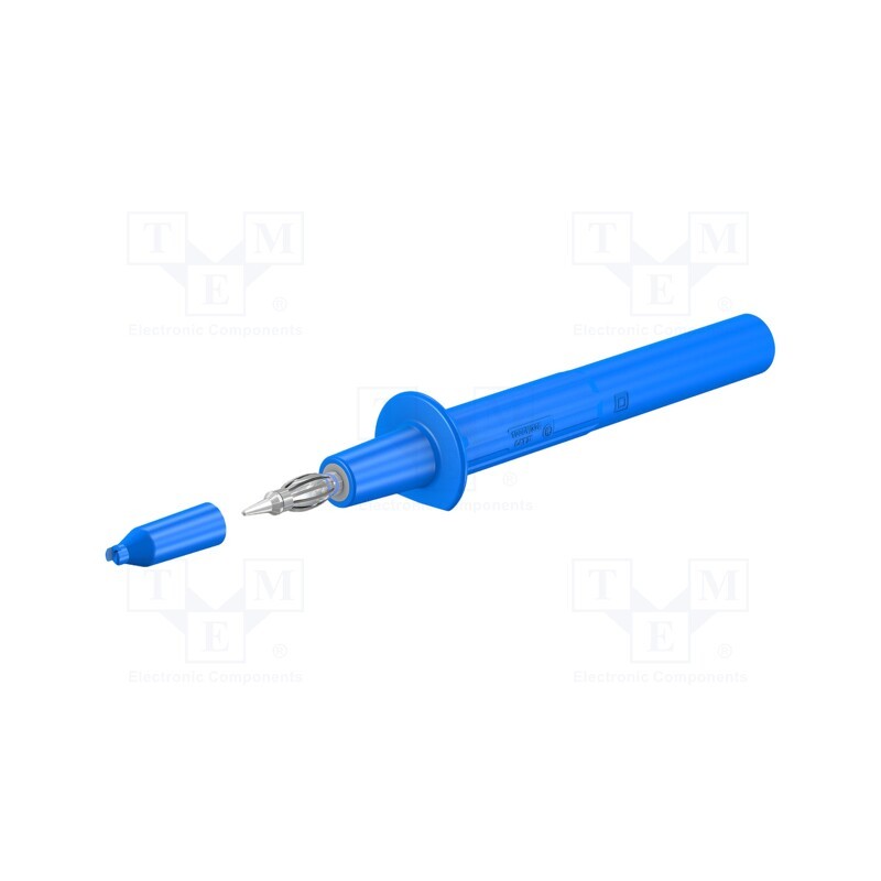 1 pcs x STu00c4UBLI - 66.9112-23 - Probe tip, 32A, blue, Tip diameter: 4mm, Socket size: 4mm