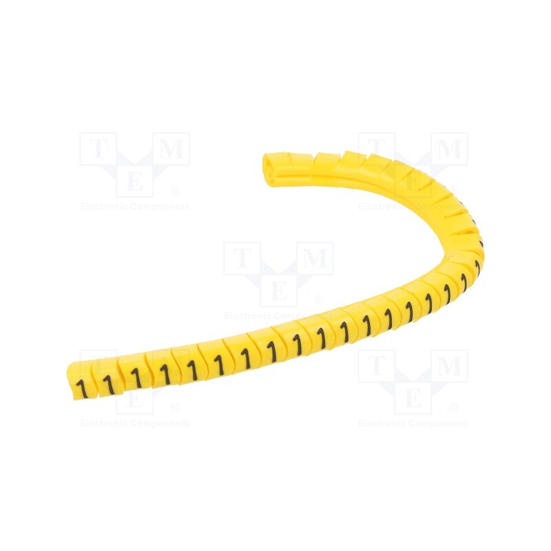 1 pcg x PARTEX - PA-10003PV40.1 - Markers, Marking: 1, 2.5÷5mm, PVC, yellow, -30÷60°C, leaded, PA-1