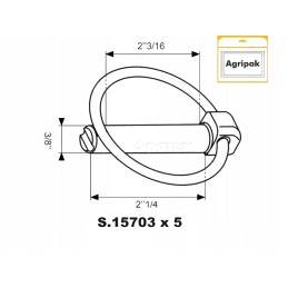 Round pin, oe9mm x 57mm, 5 pcs. in a pack