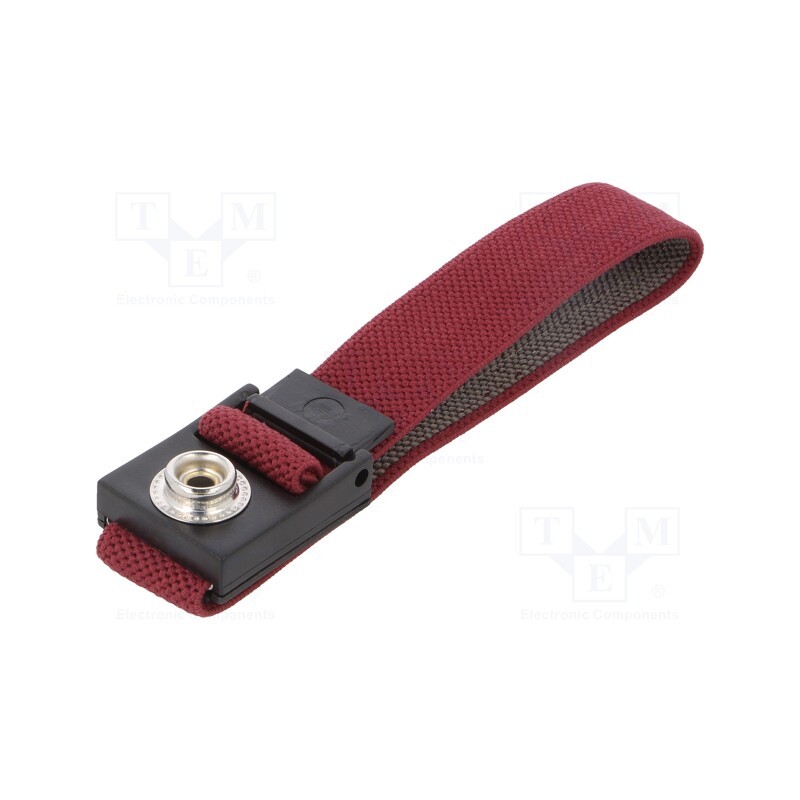 1 pcs x STATICTEC - STW1220 - Wristband, ESD, Features: antialergic, red, Kit: ESD wirstband