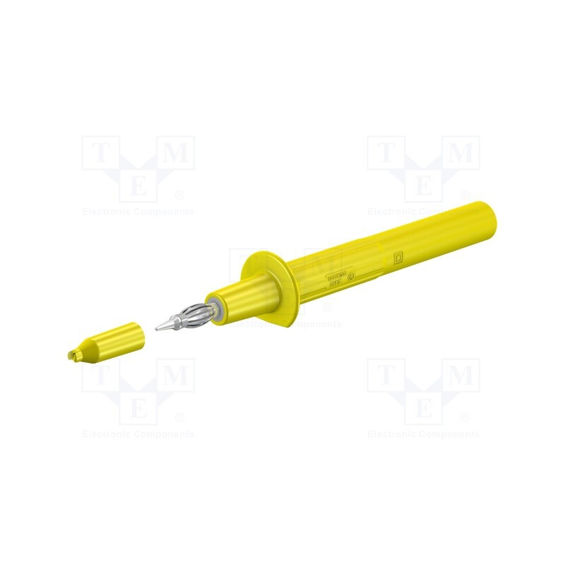 1 pcs x STu00c4UBLI - 66.9112-24 - Probe tip, 32A, yellow, Tip diameter: 4mm, Socket size: 4mm