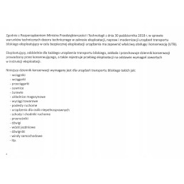 Maintenance log of utb transport equipment