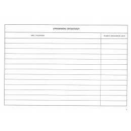 Maintenance log of utb transport equipment