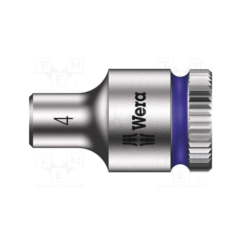 1 pcs x WERA - 5003501001 - Socket, 6-angles,socket spanner, HEX 4mm, 1/4', 23mm, Zyklop