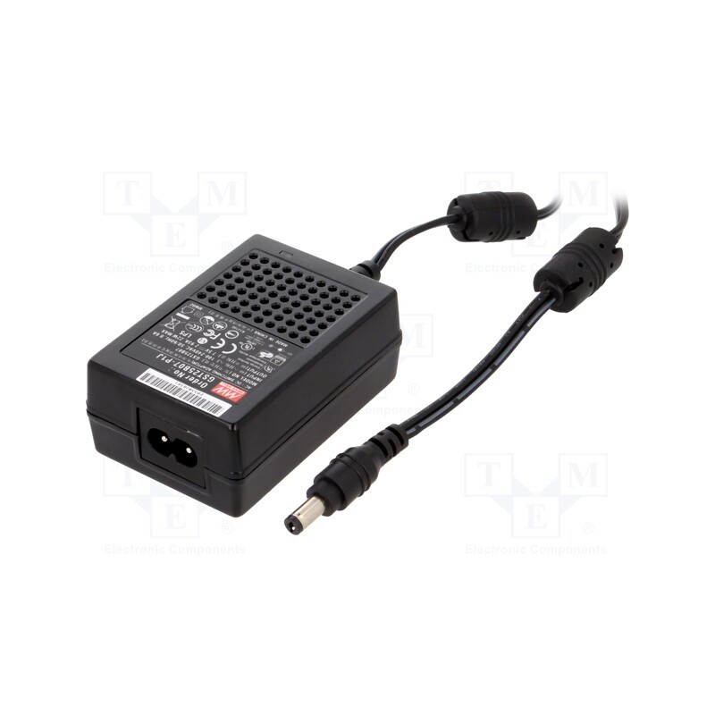 1 pcs x MEAN WELL - GST25B28-P1J - Power supply: switched-mode, 28VDC, 0.89A, Out: 5,5/2,1, 25W, 88%