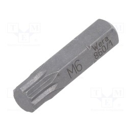 1 pcs x WERA - 5066160001 - Screwdriver bit, spline (12-angles), XZN M6, Overall len: 25mm