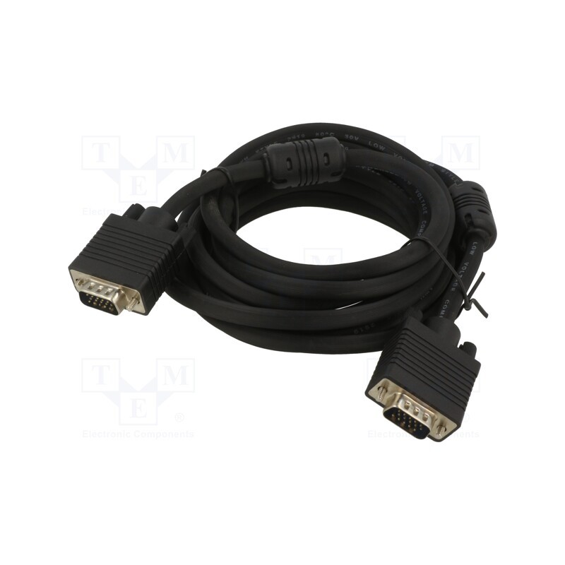 1 pcs x ART - KABSVGA M/M 5M AL-OEM-3A - Cable, D-Sub 15pin HD plug,both sides, black, 5m, Core: Cu