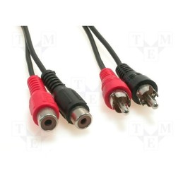 1 pcs x Goobay - 50025 - Cable, RCA socket x2,RCA plug x2, 1.5m, Plating: nickel plated
