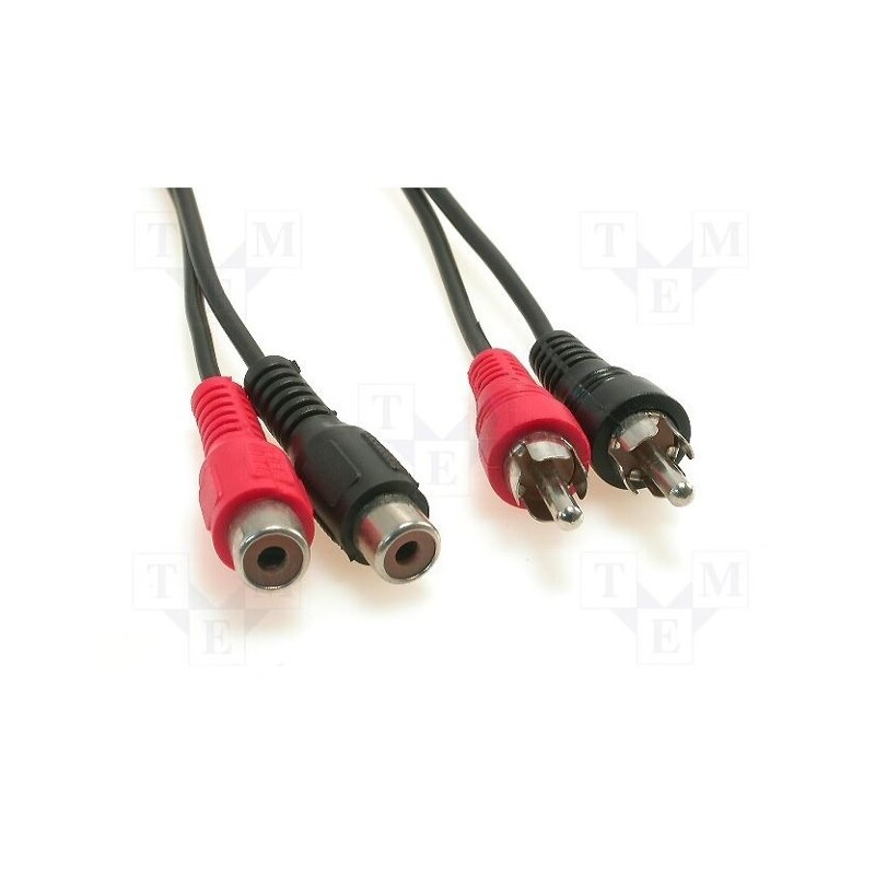1 pcs x Goobay - 50025 - Cable, RCA socket x2,RCA plug x2, 1.5m, Plating: nickel plated