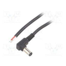 1 pcs x BQ CABLE - DC.CAB.4601.0150 - Cable, 2x0.5mm2, wires,DC 5,5/2,5 plug, angled, black, 1.5m