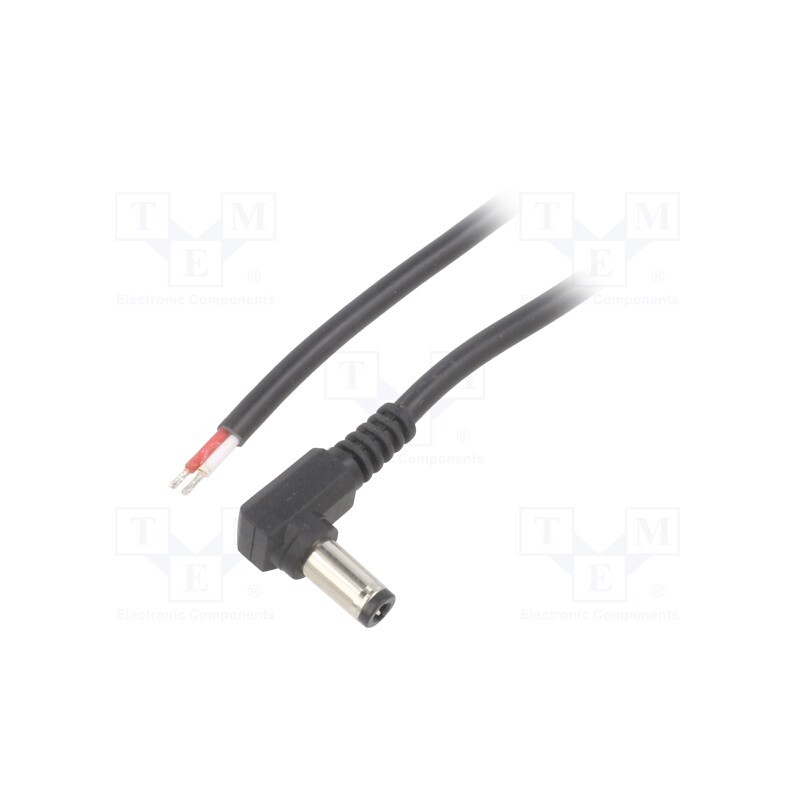 1 pcs x BQ CABLE - DC.CAB.4601.0150 - Cable, 2x0.5mm2, wires,DC 5,5/2,5 plug, angled, black, 1.5m