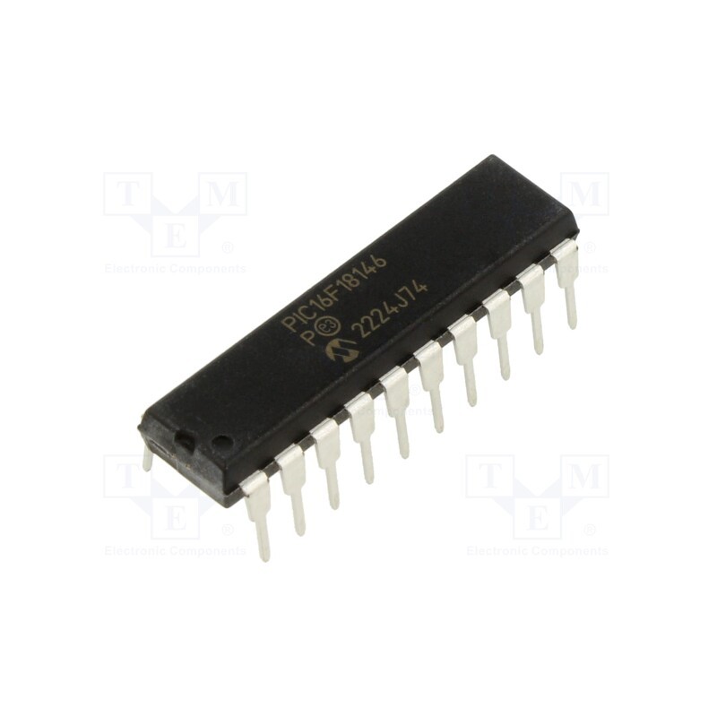 1 pcs x MICROCHIP TECHNOLOGY - PIC16F18146-I/P - IC: PIC microcontroller, 28kB, ADC,DAC,EUSART,I2C / SPI, THT