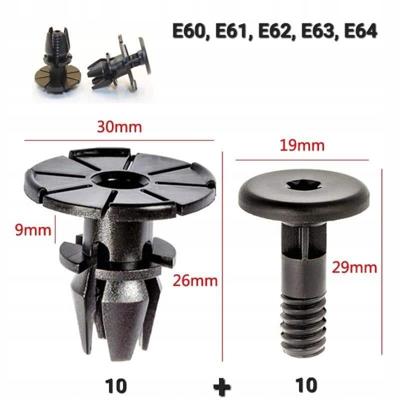Bmw 5 e60 e61 e64e64 clips push-ins x10 sill strips