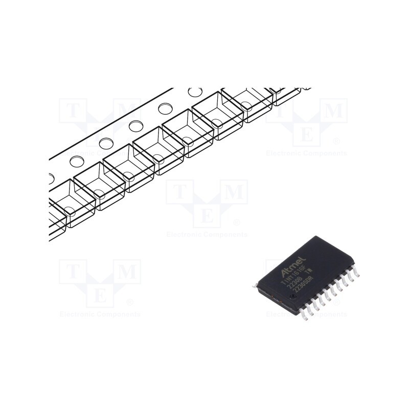 1 pcs x MICROCHIP TECHNOLOGY - ATTINY1616-SFR - IC: AVR microcontroller, SO20, Ext.inter: 18, Cmp: 1, ATTINY, 1.27mm