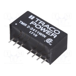 1 pcs x TRACO POWER - TMR 2-2411WIN - Converter: DC/DC, 2W, Uin: 9÷36V, Uout: 5VDC, Iout: 400mA, SIP8, OUT: 1