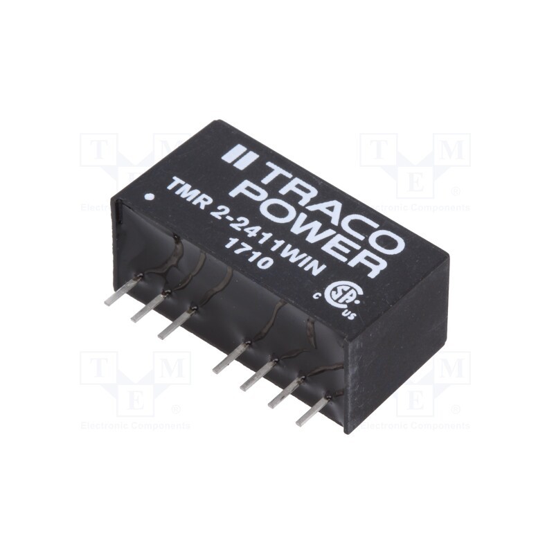 1 pcs x TRACO POWER - TMR 2-2411WIN - Converter: DC/DC, 2W, Uin: 9÷36V, Uout: 5VDC, Iout: 400mA, SIP8, OUT: 1