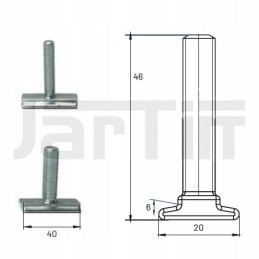 M8x40 mm sliding holder for airline strip