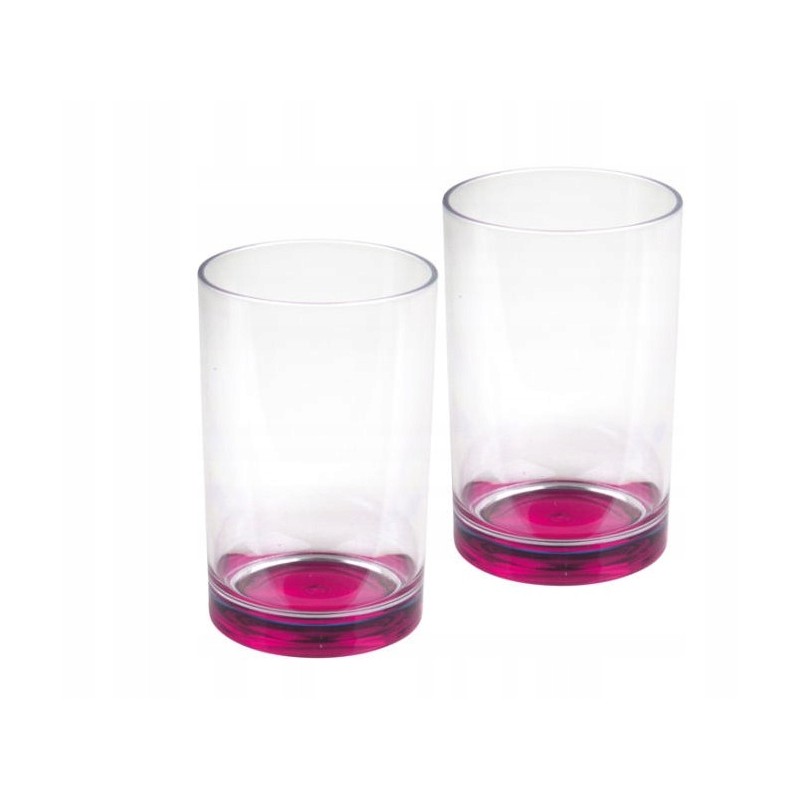 Glasses for camping drinks, 350 ml, 2 pcs, berry