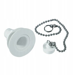 Straight washbasin drain with a fawo plug for a camper