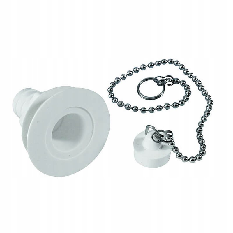 Straight washbasin drain with a fawo plug for a camper