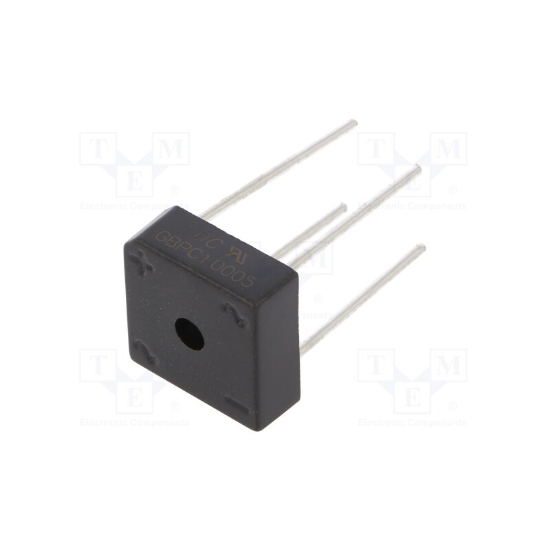 1 pcs x DC COMPONENTS - GBPC10005 - Bridge rectifier: single-phase, Urmax: 50V, If: 10A, Ifsm: 175A