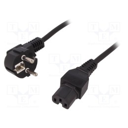 1 pcs x LOGILINK - CP105 - Cable, CEE 7/7 (E/F) plug angled,IEC C15 female, 1.8m, black