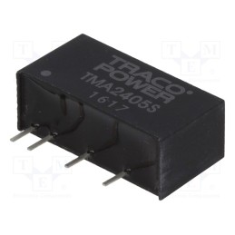 1 pcs x TRACO POWER - TMA 2405S - Converter: DC/DC, 1W, Uin: 21.6÷26.4V, Uout: 5VDC, Iout: 200mA, SIP