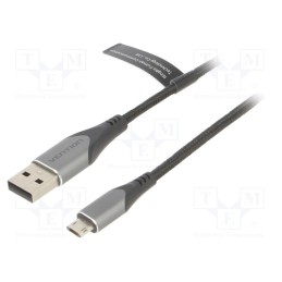 1 pcs x VENTION - COCHH - Cable, USB 2.0, USB A plug,USB B micro reversible plug, 2m, 2A
