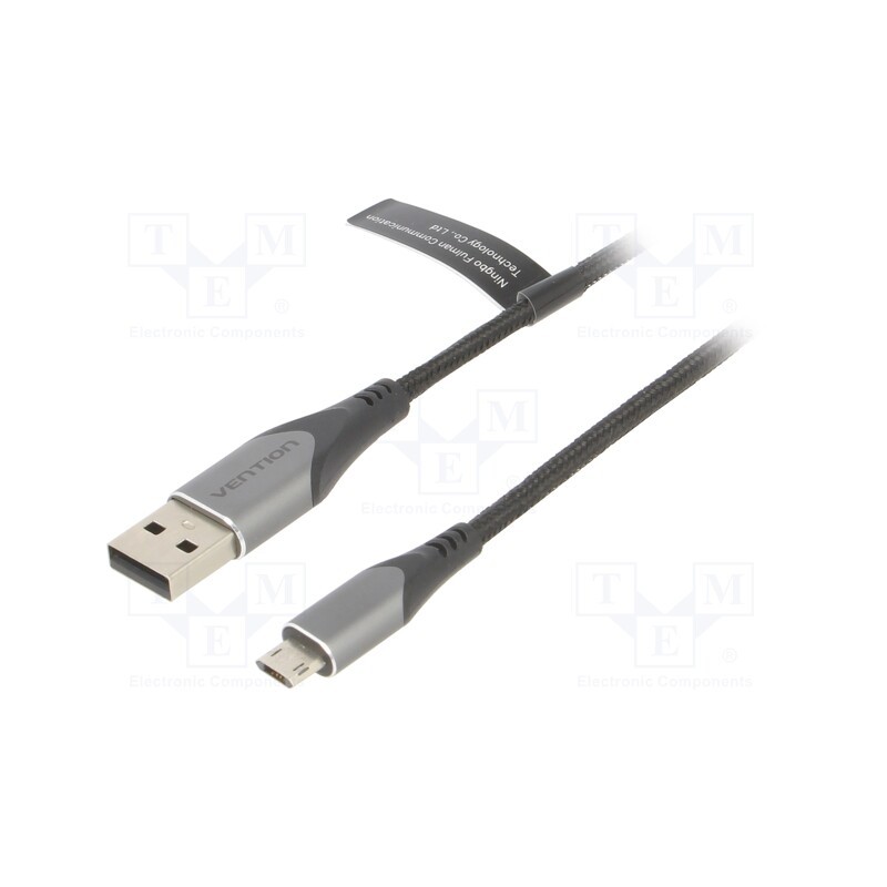 1 pcs x VENTION - COCHH - Cable, USB 2.0, USB A plug,USB B micro reversible plug, 2m, 2A